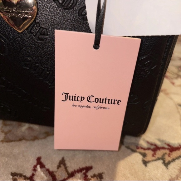 Juicy Couture Black Satchel with Gold Charm Chain - Picture 4 of 15